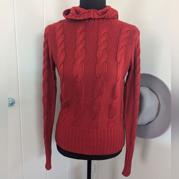 Saks 5th Avenue Silk Cashmere Cable Knit Hoodie Quiet Luxury S Preppy Nautical - Picture 1 of 8
